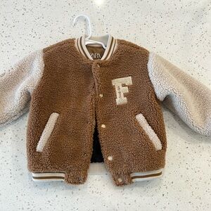 Zara 18-24 month letterman bomber jacket NWOT
